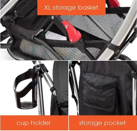 Summer Infant 3dlite Convenience Stroller Storage Space 